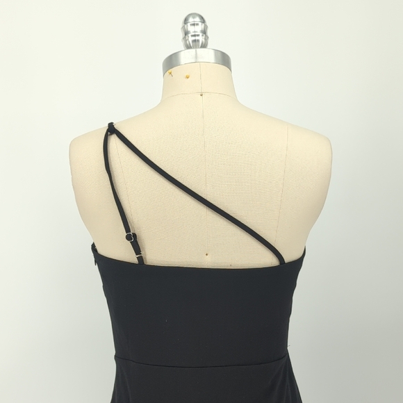 NEW Lulus One Shoulder Mermaid Maxi Dress Dress Black L formal wedding prom - Picture 4 of 7